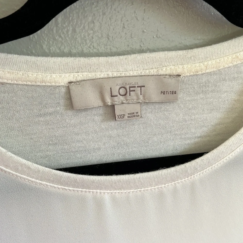 LOFT ivory long sleeve top